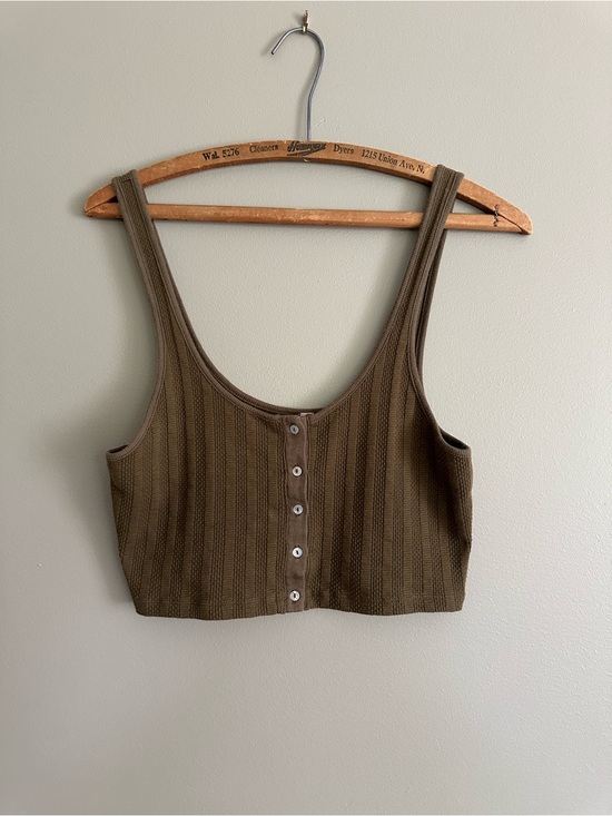 Intimately By Free People Tops - Ribbed Button-Front Crop Tank - Brown